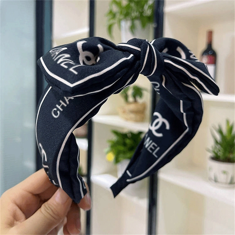 Luxury Printed Letter Fabric Headband Designer Square Headband Headwear for Girls Hair Accessories